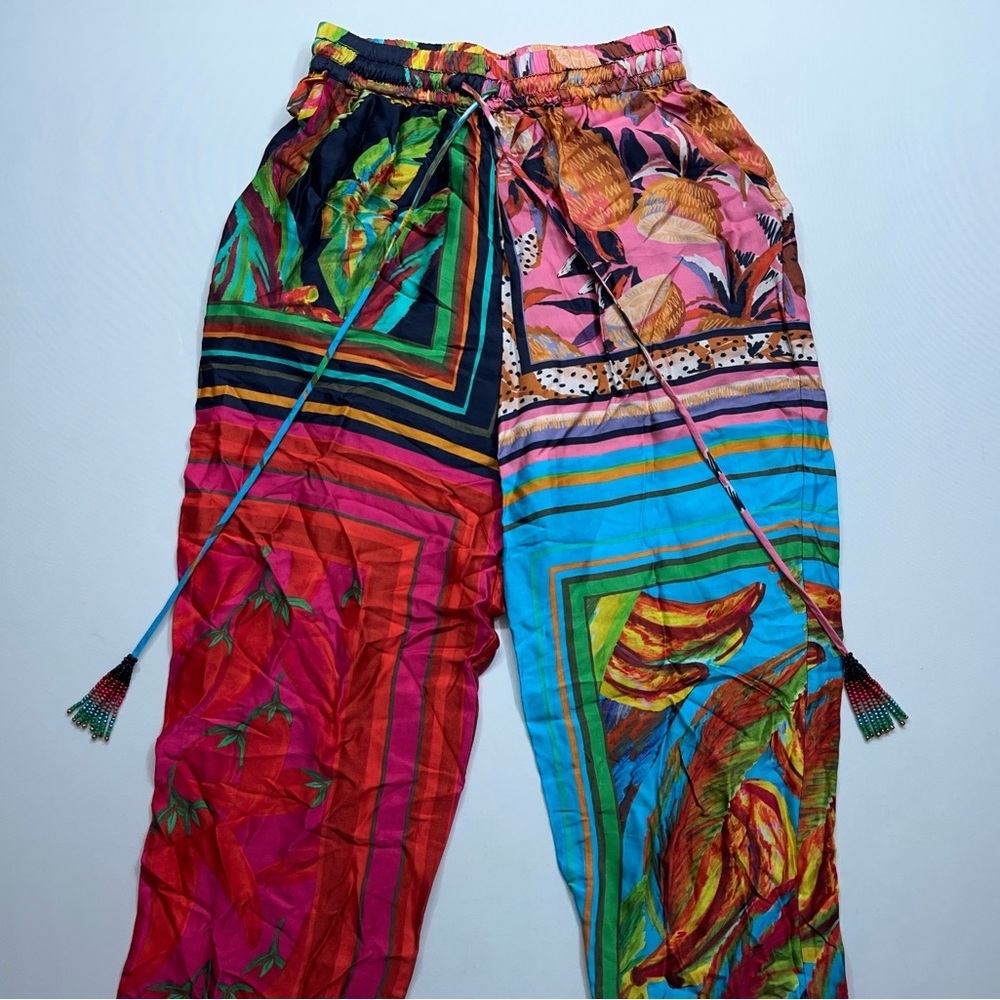 Farm Rio x Anthropologie Pants Womens Size XS Tropical Fruit Print Rayon Viscose